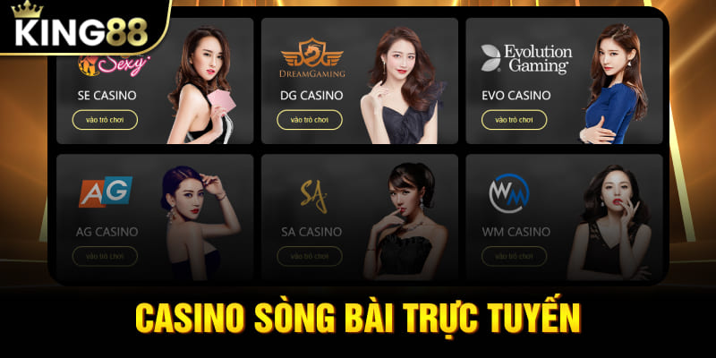 Casino sòng bài trực tuyến với hàng trăm bàn cược cùng Dealer xinh đẹp
